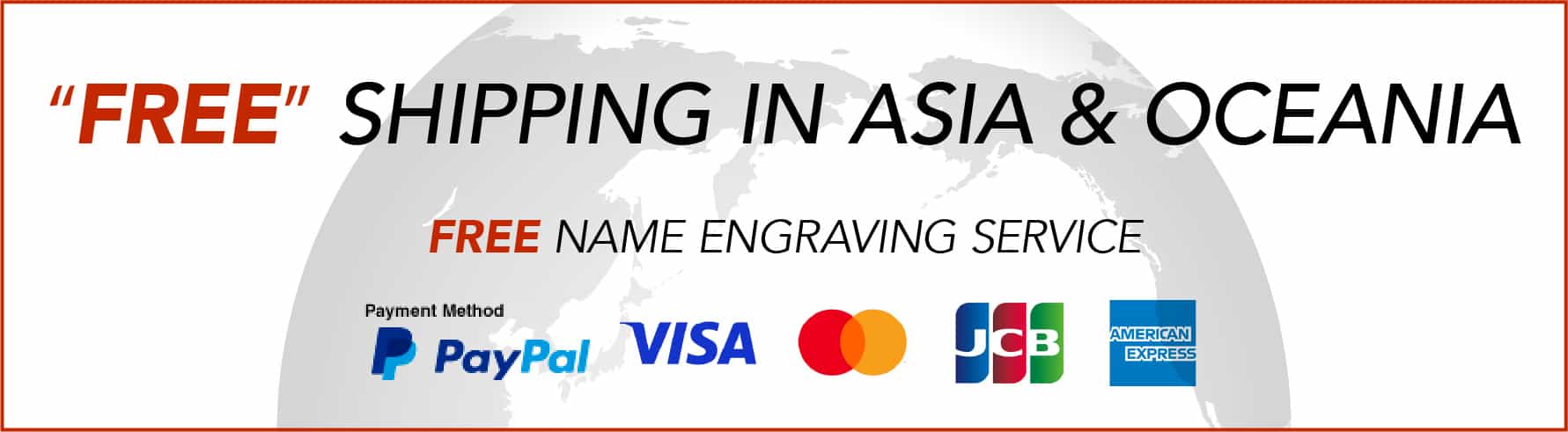 Free Shipping in Asia & Oceania